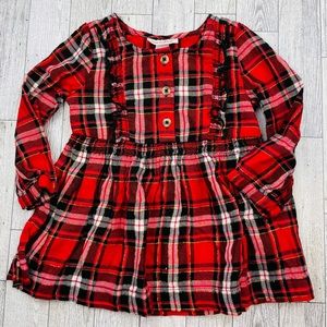 Cat & Jack Red Christmas Plaid Dress